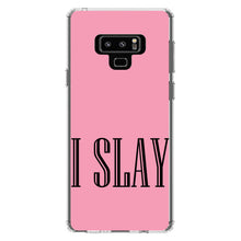 DistinctInk® Clear Shockproof Hybrid Case for Apple iPhone / Samsung Galaxy / Google Pixel - Black Pink "I Slay"