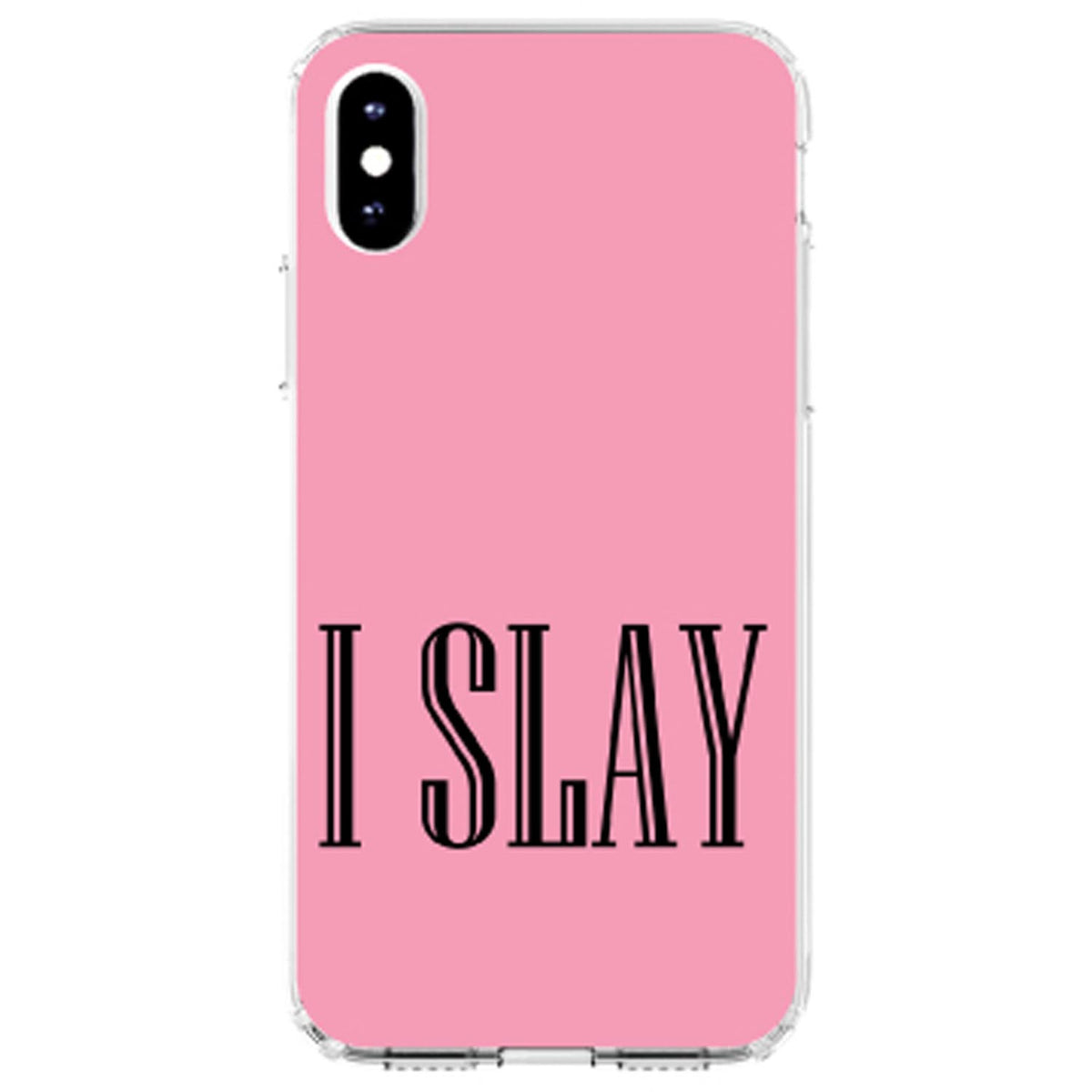 Black Pink I Slay Clear Shockproof iPhone Case, view 4