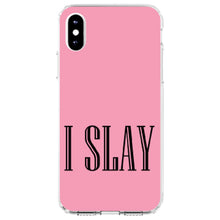DistinctInk® Clear Shockproof Hybrid Case for Apple iPhone / Samsung Galaxy / Google Pixel - Black Pink "I Slay"