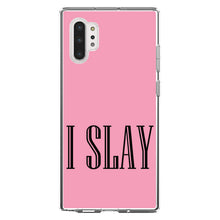 DistinctInk® Clear Shockproof Hybrid Case for Apple iPhone / Samsung Galaxy / Google Pixel - Black Pink "I Slay"