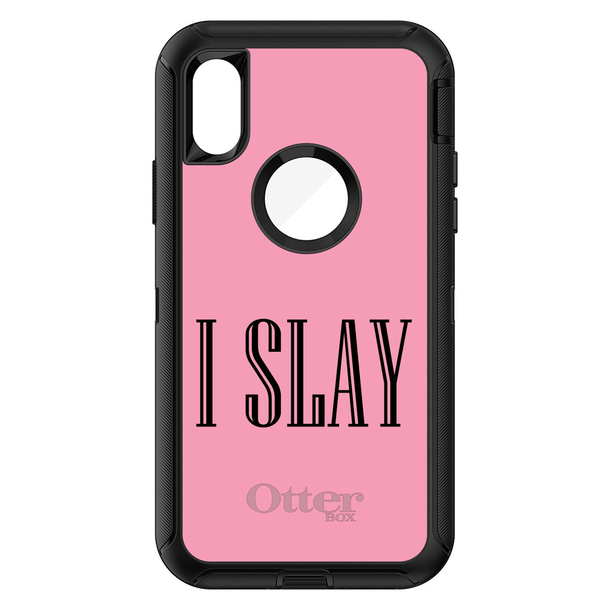 Black Pink I Slay OtterBox Defender Case for iPhone & Galaxy, view 3