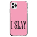 Black Pink I Slay Clear Shockproof iPhone Case