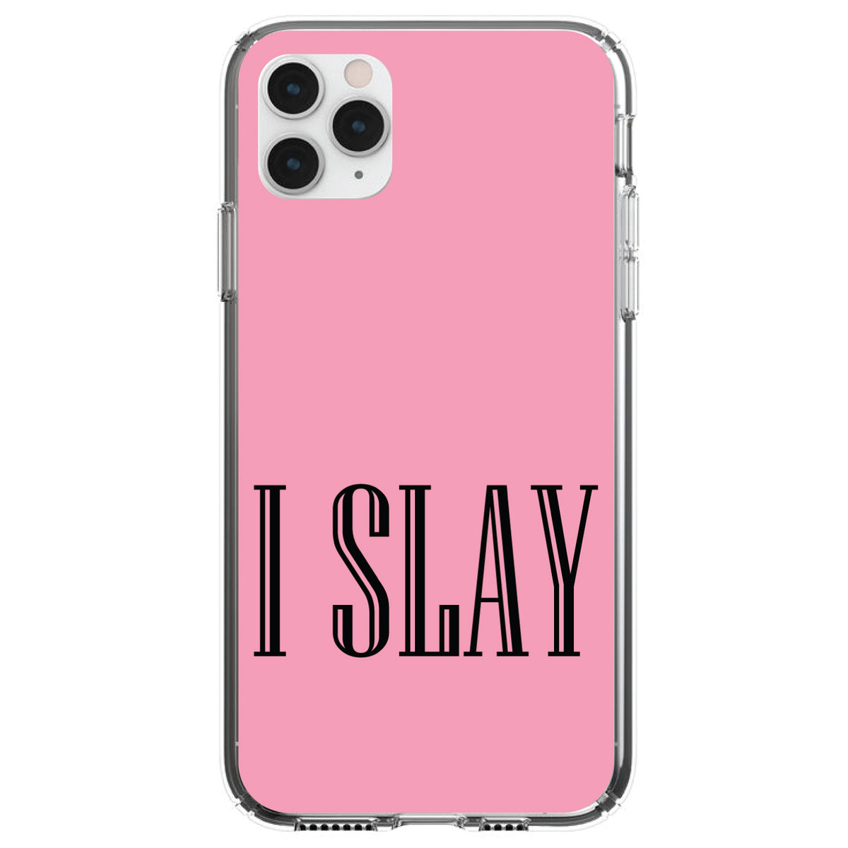 Black Pink I Slay Clear Shockproof iPhone Case