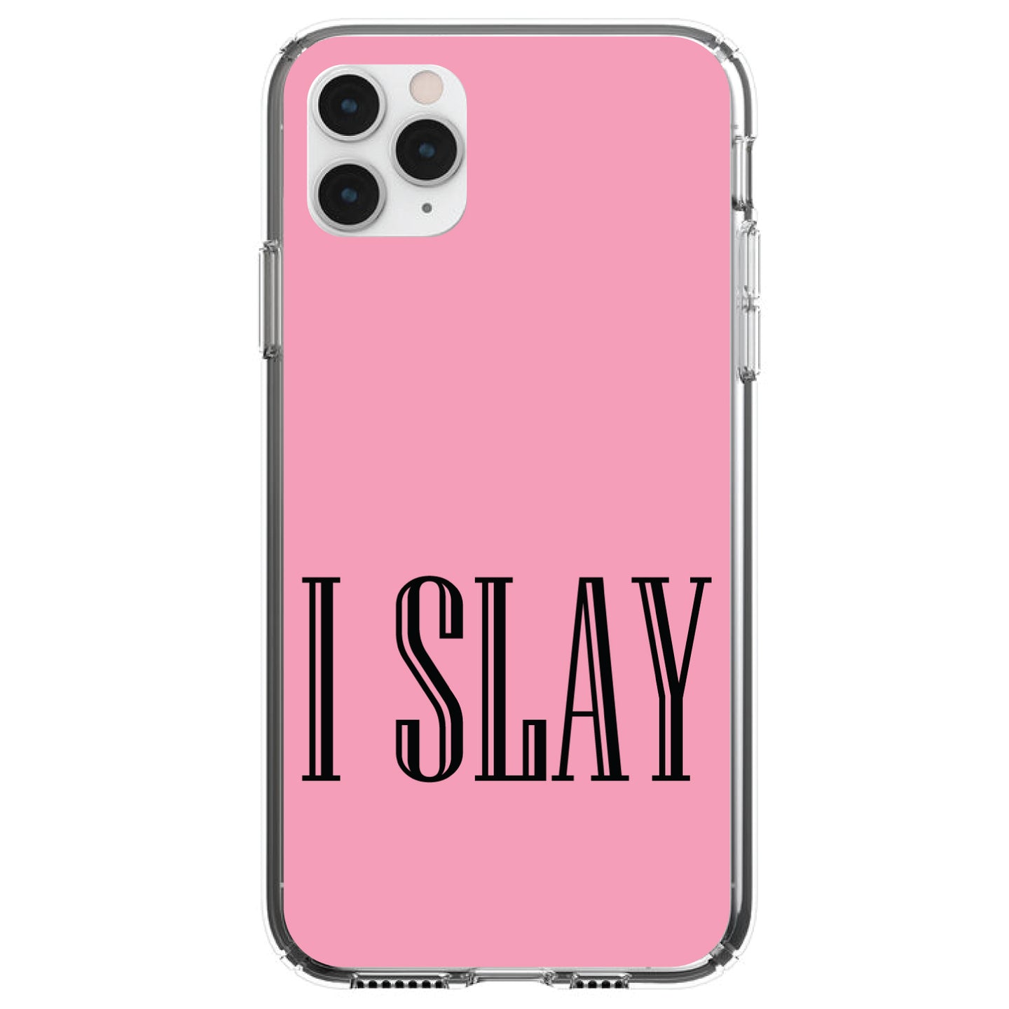 DistinctInk® Clear Shockproof Hybrid Case for Apple iPhone / Samsung Galaxy / Google Pixel - Black Pink 