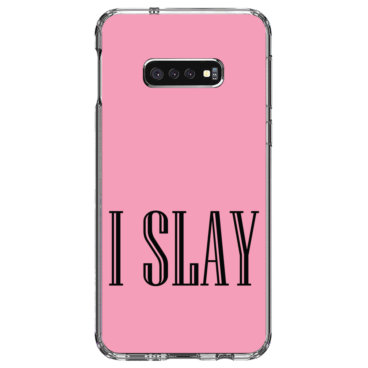 Black Pink I Slay Clear Shockproof iPhone Case, view 18