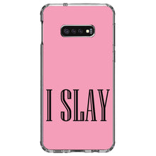 DistinctInk® Clear Shockproof Hybrid Case for Apple iPhone / Samsung Galaxy / Google Pixel - Black Pink "I Slay"