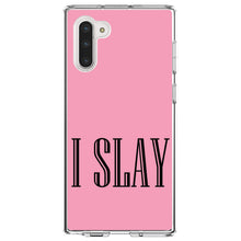DistinctInk® Clear Shockproof Hybrid Case for Apple iPhone / Samsung Galaxy / Google Pixel - Black Pink "I Slay"