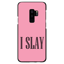 DistinctInk® Hard Plastic Snap-On Case for Apple iPhone or Samsung Galaxy - Black Pink "I Slay"