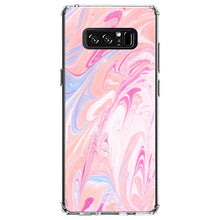 DistinctInk® Clear Shockproof Hybrid Case for Apple iPhone / Samsung Galaxy / Google Pixel - Pink Blue White Marble Image Print