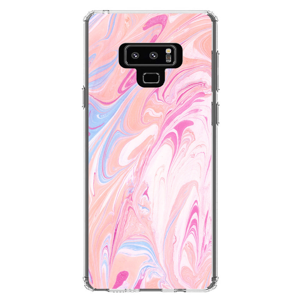 Pink Blue White Marble Image Print Clear Shockproof iPhone Case, view 11