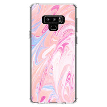 DistinctInk® Clear Shockproof Hybrid Case for Apple iPhone / Samsung Galaxy / Google Pixel - Pink Blue White Marble Image Print