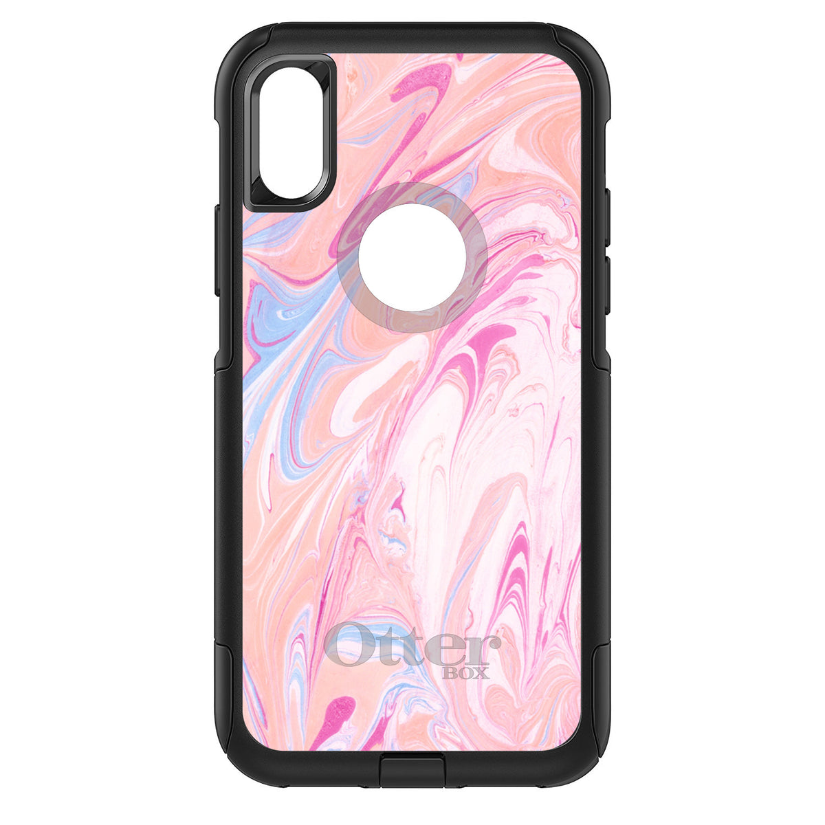 Pink Blue White Marble OtterBox Commuter Case for iPhone & Galaxy, view 3
