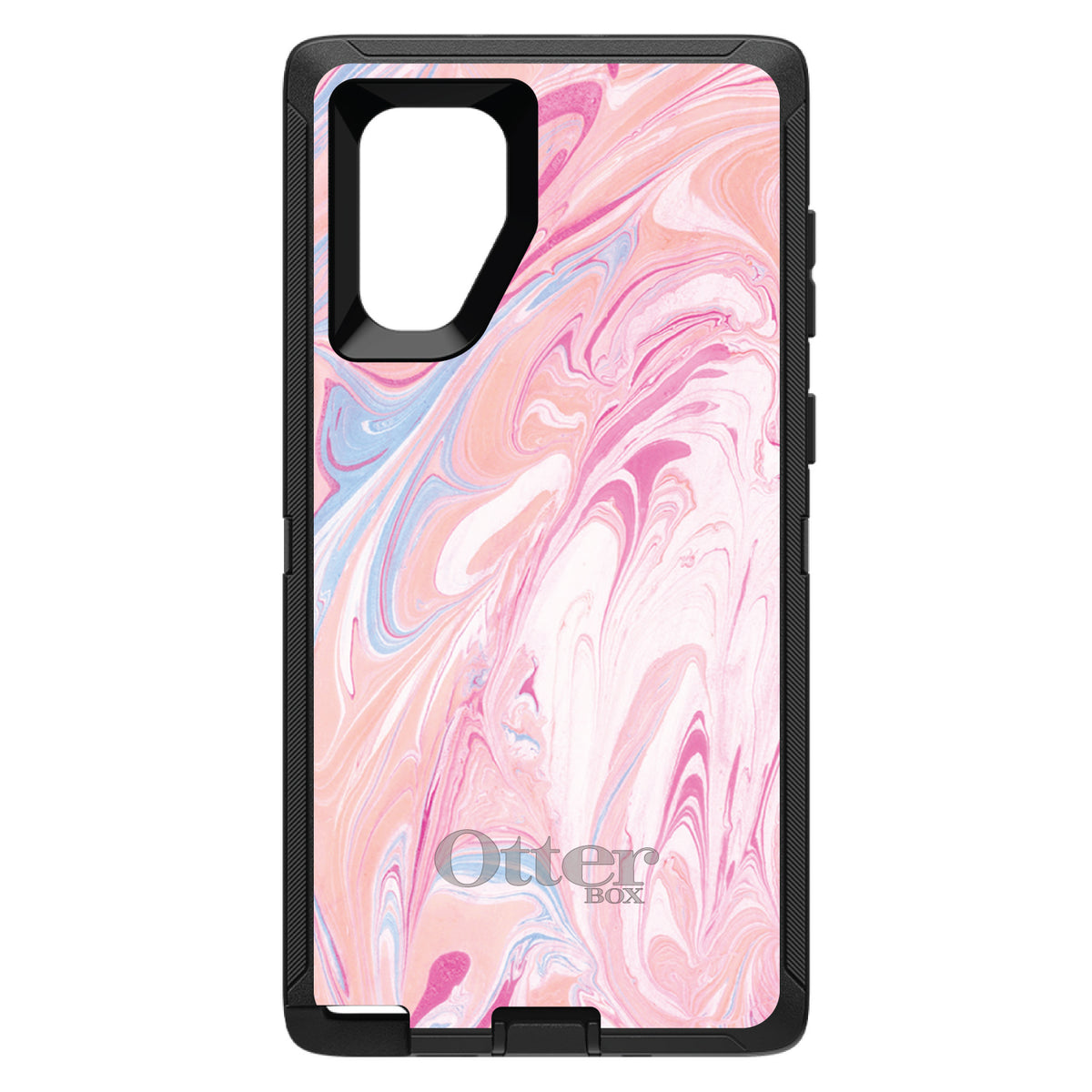 Pink Blue White Marble OtterBox Defender Case for iPhone & Galaxy, view 15