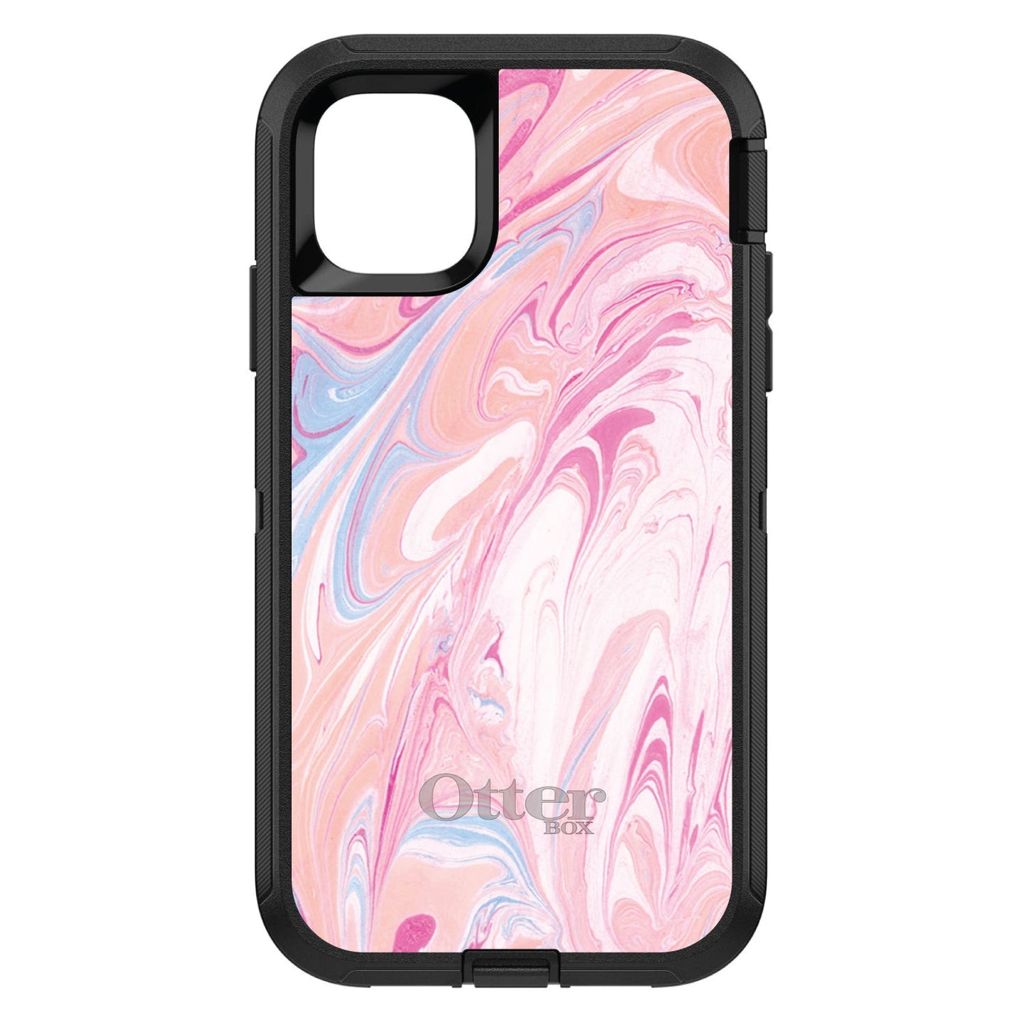DistinctInk™ OtterBox Defender Series Case for Apple iPhone / Samsung Galaxy / Google Pixel - Pink Blue White Marble