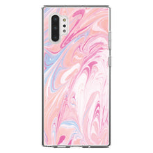 DistinctInk® Clear Shockproof Hybrid Case for Apple iPhone / Samsung Galaxy / Google Pixel - Pink Blue White Marble Image Print