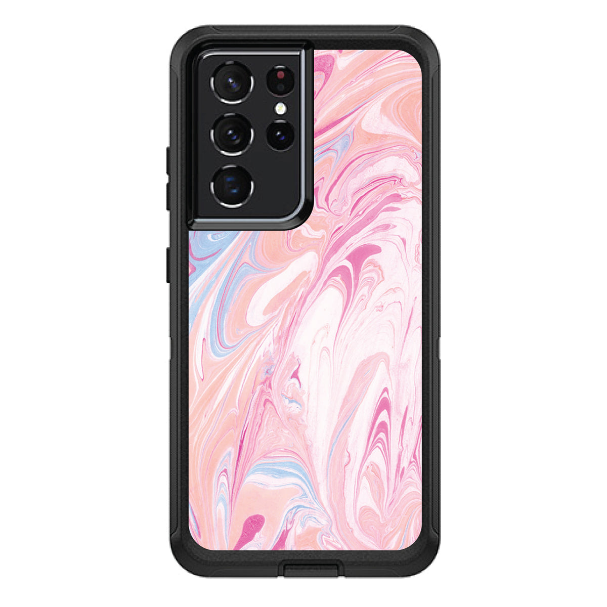 Pink Blue White Marble OtterBox Defender Case for iPhone & Galaxy, view 7