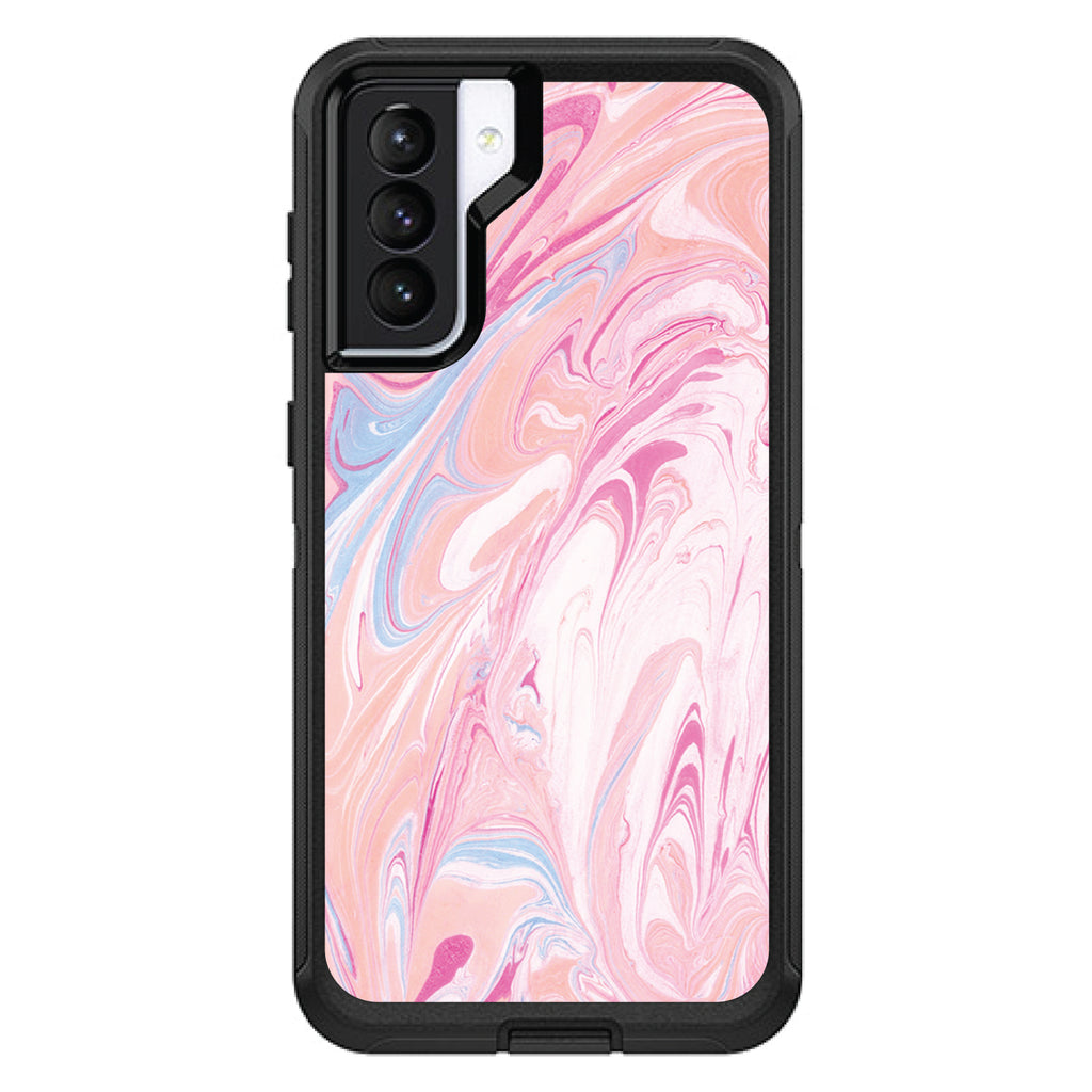 Pink Blue White Marble OtterBox Defender Case for iPhone & Galaxy, view 6