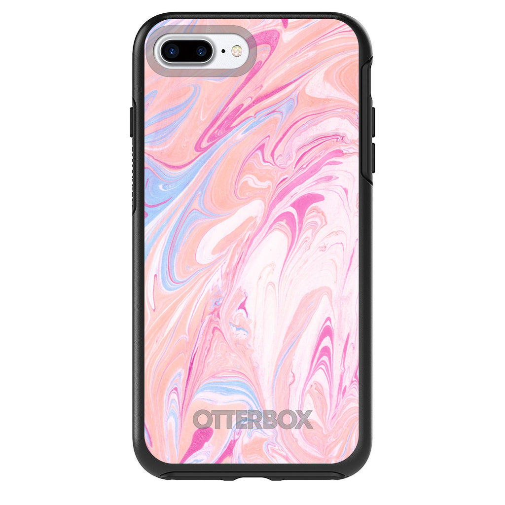 Pink Blue White Marble OtterBox Symmetry Case for iPhone & Galaxy, view 2