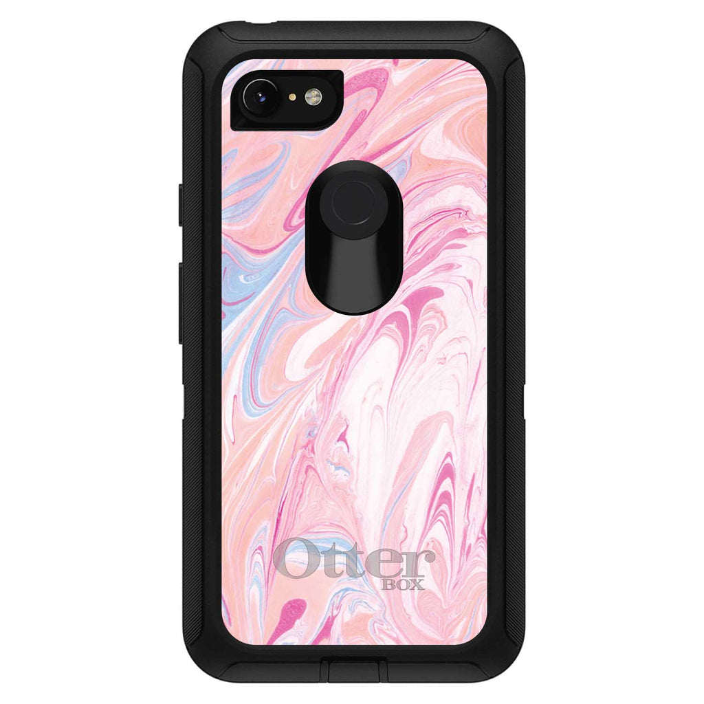 Pink Blue White Marble OtterBox Defender Case for iPhone & Galaxy, view 18