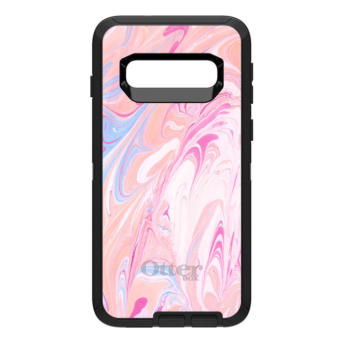 Pink Blue White Marble OtterBox Defender Case for iPhone & Galaxy, view 9