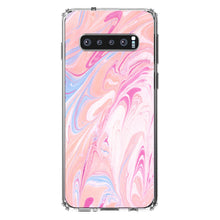 DistinctInk® Clear Shockproof Hybrid Case for Apple iPhone / Samsung Galaxy / Google Pixel - Pink Blue White Marble Image Print
