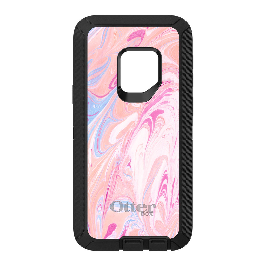 Pink Blue White Marble OtterBox Defender Case for iPhone & Galaxy, view 11