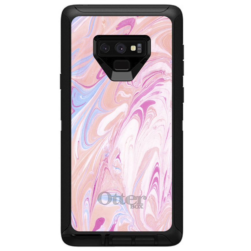 Pink Blue White Marble OtterBox Defender Case for iPhone & Galaxy, view 16