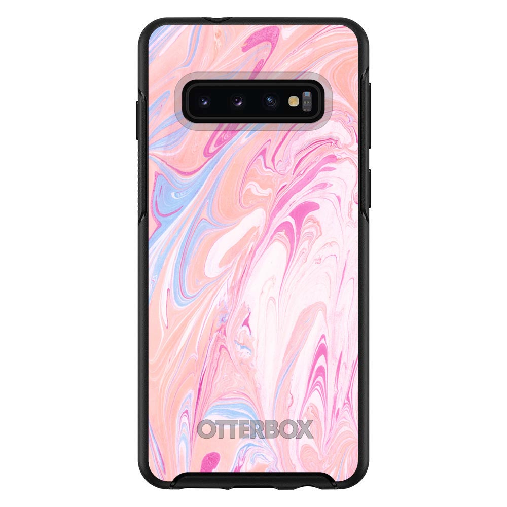 Pink Blue White Marble OtterBox Symmetry Case for iPhone & Galaxy, view 6