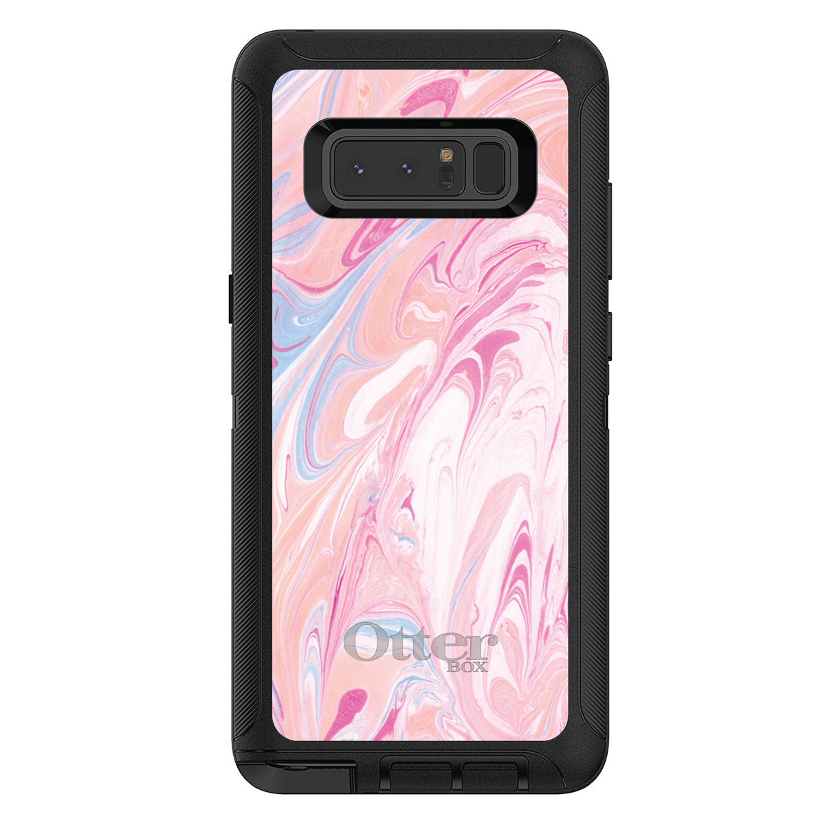 Pink Blue White Marble OtterBox Defender Case for iPhone & Galaxy, view 17