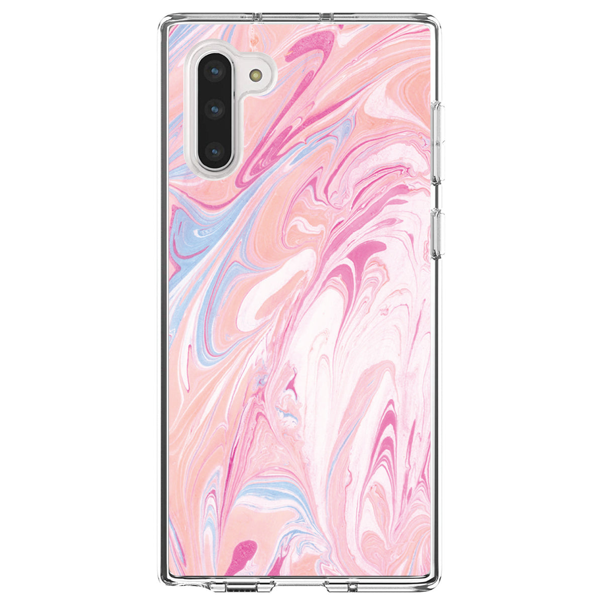Pink Blue White Marble Image Print Clear Shockproof iPhone Case, view 9