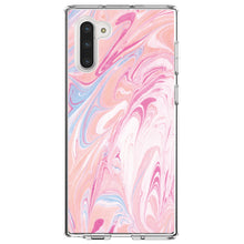 DistinctInk® Clear Shockproof Hybrid Case for Apple iPhone / Samsung Galaxy / Google Pixel - Pink Blue White Marble Image Print