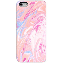 DistinctInk® Hard Plastic Snap-On Case for Apple iPhone or Samsung Galaxy - Pink Blue White Marble