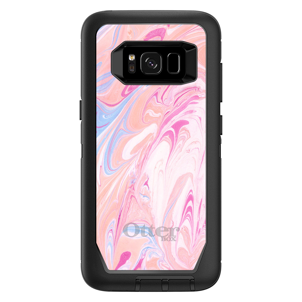 Pink Blue White Marble OtterBox Defender Case for iPhone & Galaxy, view 12