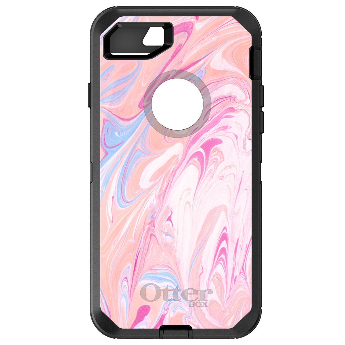 Pink Blue White Marble OtterBox Defender Case for iPhone & Galaxy
