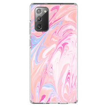 DistinctInk® Clear Shockproof Hybrid Case for Apple iPhone / Samsung Galaxy / Google Pixel - Pink Blue White Marble Image Print