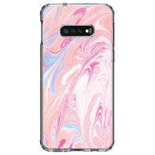 DistinctInk® Clear Shockproof Hybrid Case for Apple iPhone / Samsung Galaxy / Google Pixel - Pink Blue White Marble Image Print