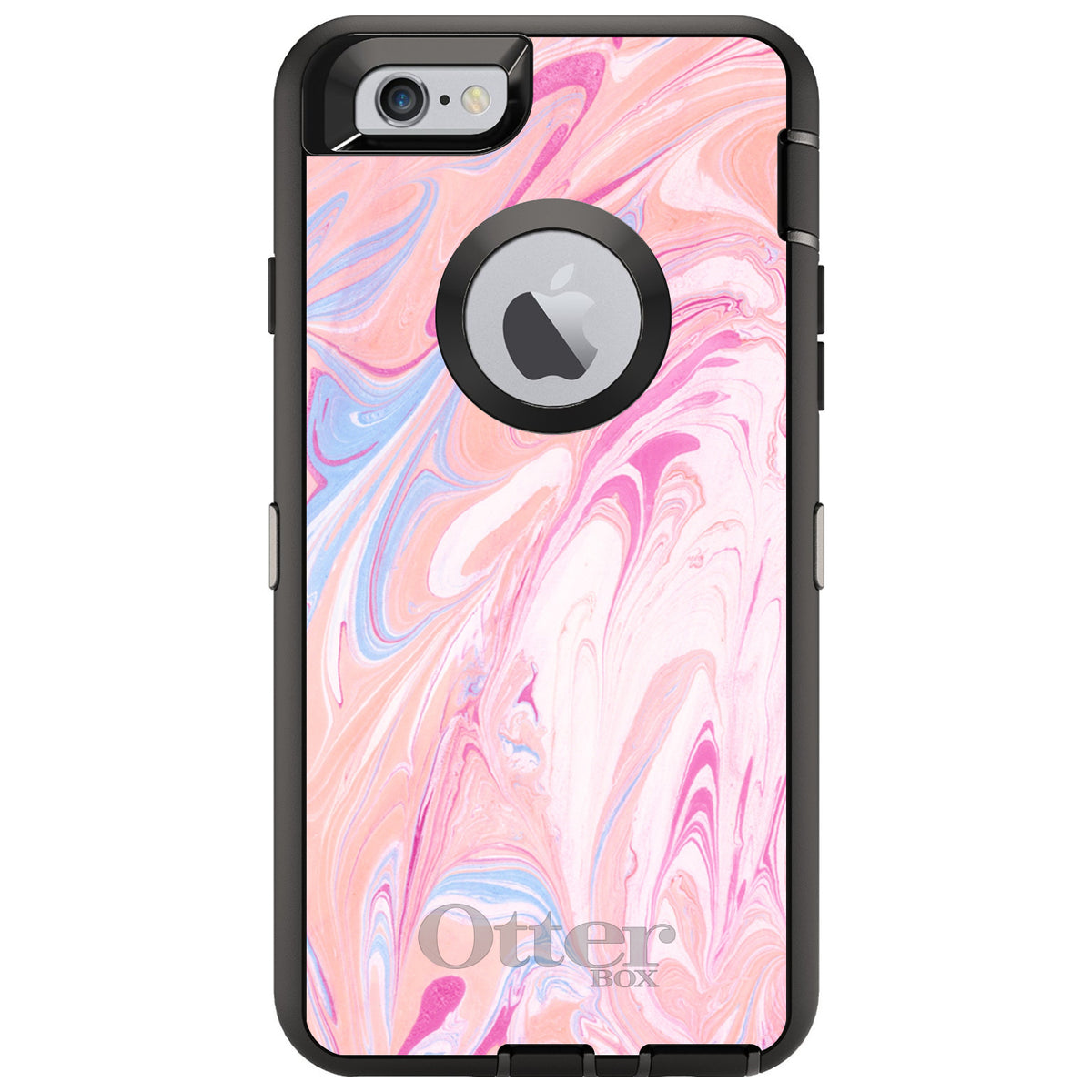 Pink Blue White Marble OtterBox Defender Case for iPhone & Galaxy, view 4