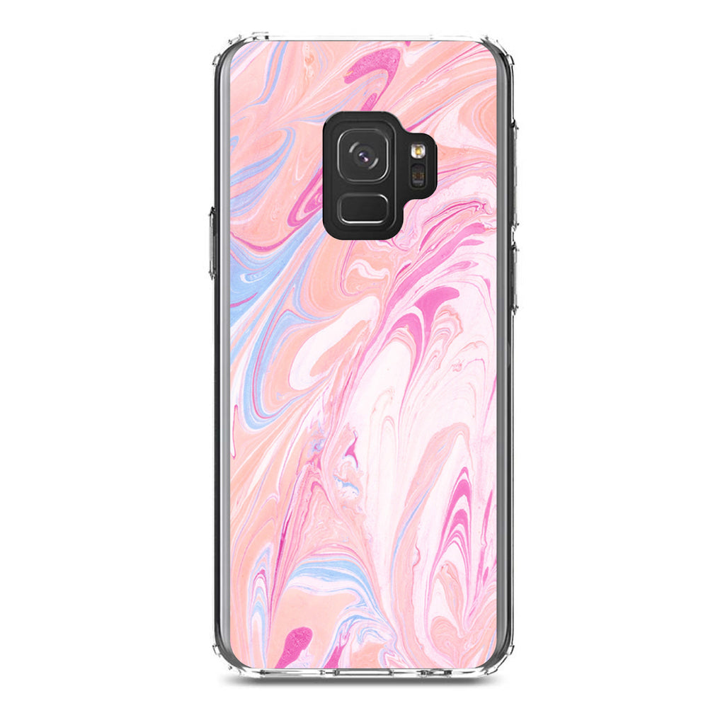 Pink Blue White Marble Image Print Clear Shockproof iPhone Case, view 19
