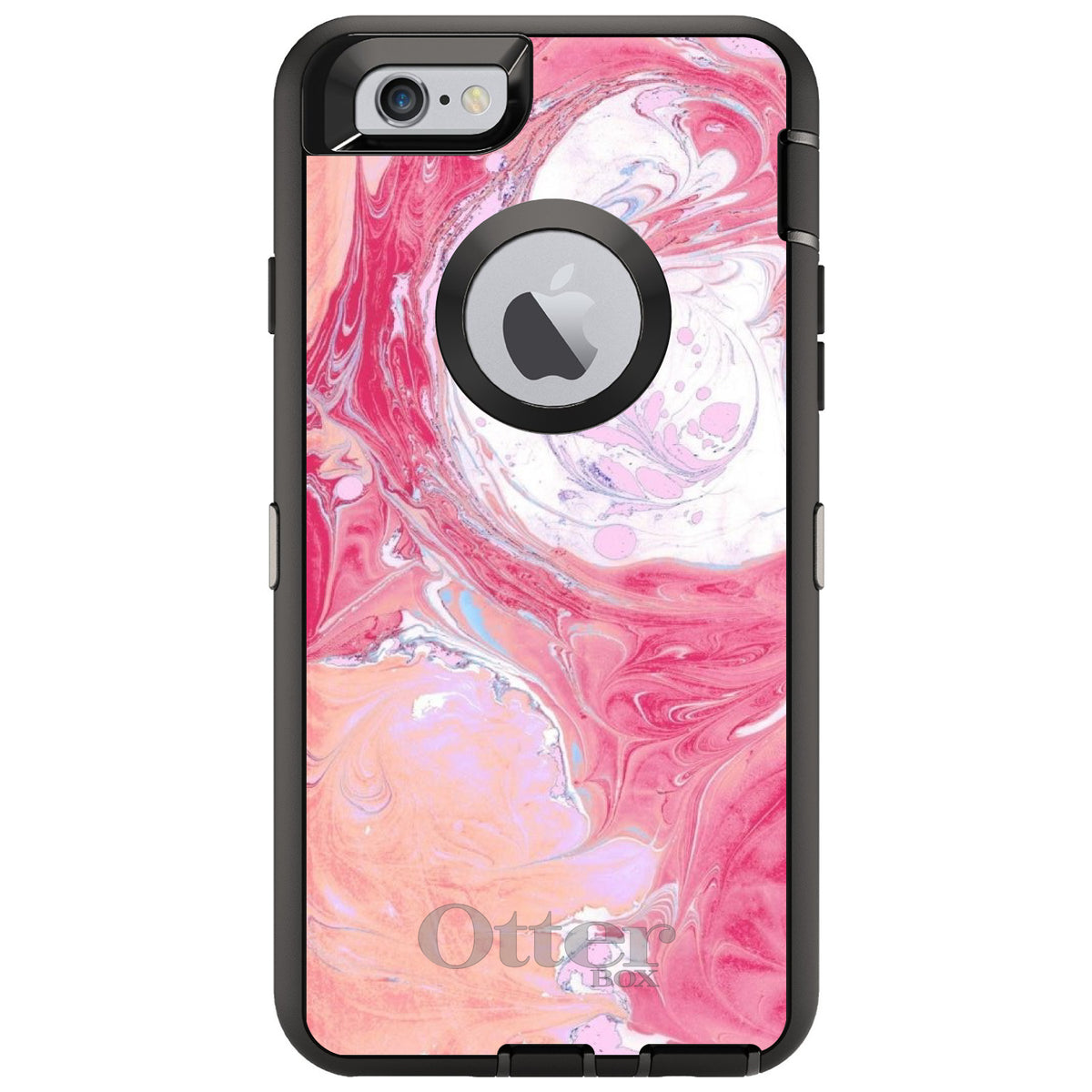 Hot Pink Blue White Marble OtterBox Defender Case for iPhone & Galaxy, view 4