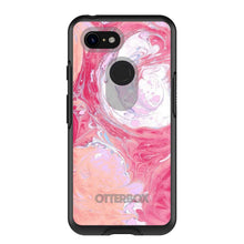 DistinctInk™ OtterBox Symmetry Series Case for Apple iPhone / Samsung Galaxy / Google Pixel - Hot Pink Blue White Marble