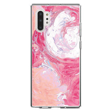 DistinctInk® Clear Shockproof Hybrid Case for Apple iPhone / Samsung Galaxy / Google Pixel - Hot Pink Blue White Marble Image Print