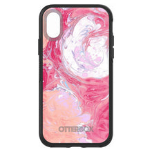 DistinctInk™ OtterBox Symmetry Series Case for Apple iPhone / Samsung Galaxy / Google Pixel - Hot Pink Blue White Marble