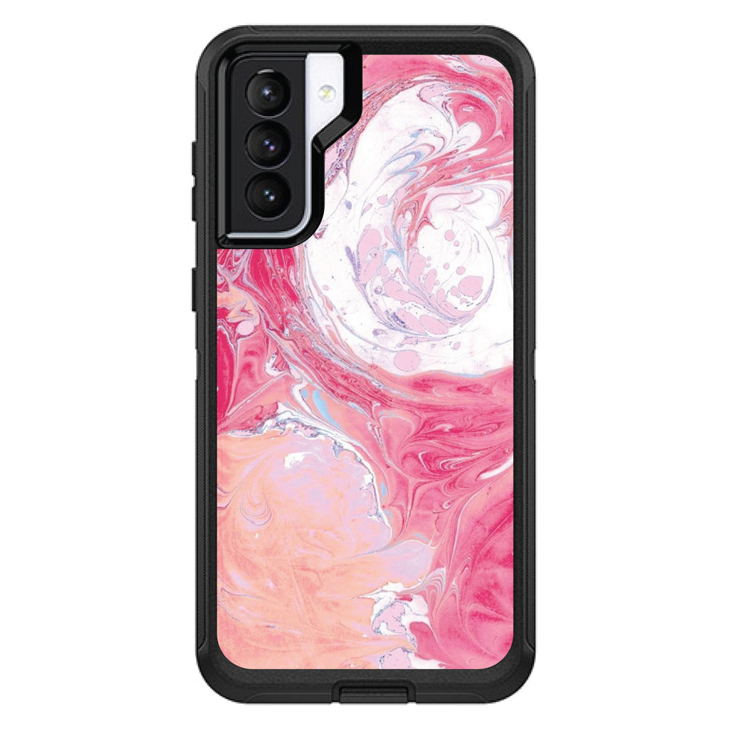 Hot Pink Blue White Marble OtterBox Defender Case for iPhone & Galaxy, view 6