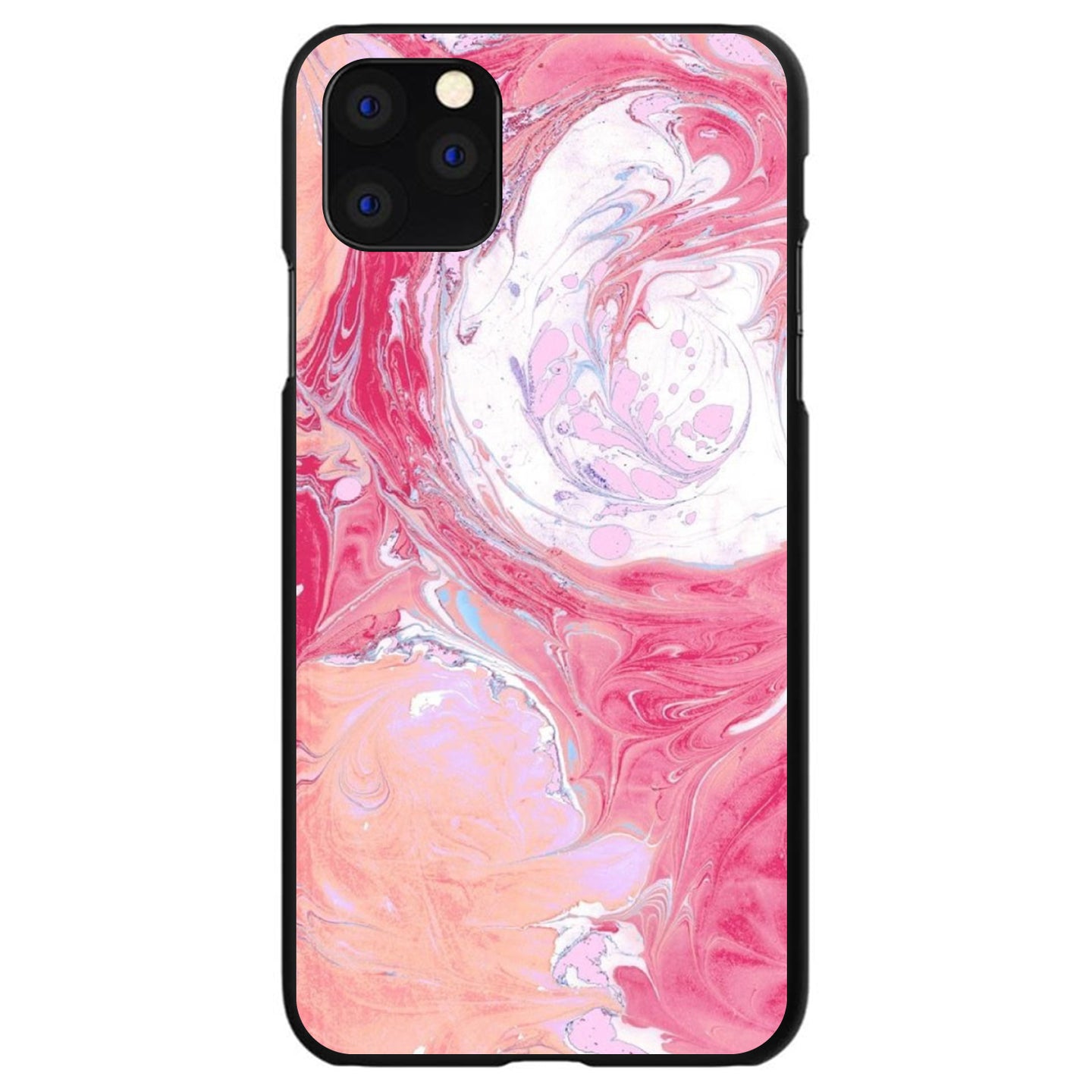 DistinctInk® Hard Plastic Snap-On Case for Apple iPhone or Samsung Galaxy - Hot Pink Blue White Marble