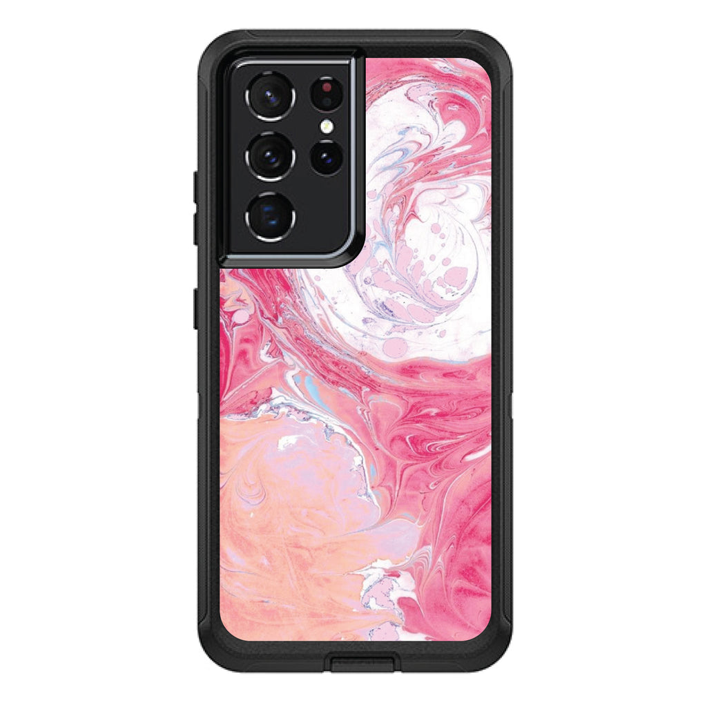 Hot Pink Blue White Marble OtterBox Defender Case for iPhone & Galaxy, view 7