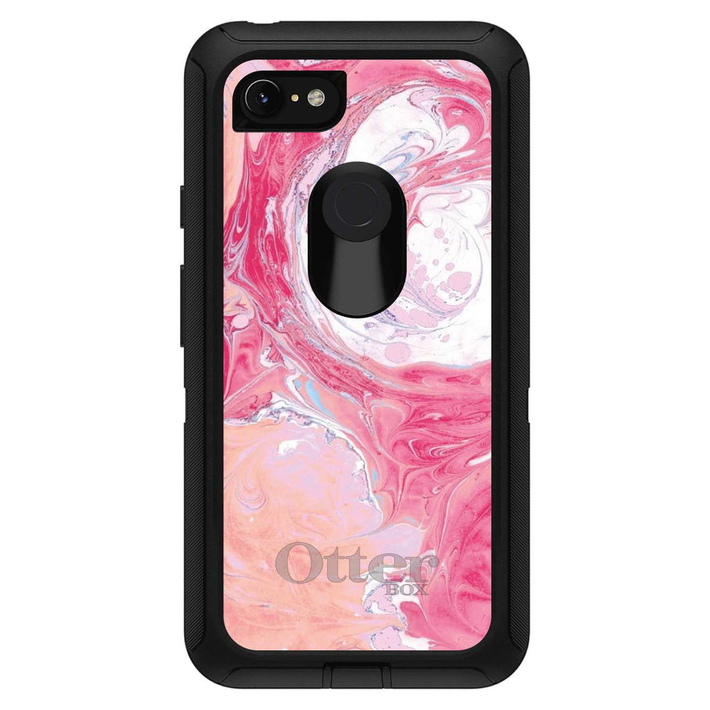 Hot Pink Blue White Marble OtterBox Defender Case for iPhone & Galaxy, view 18