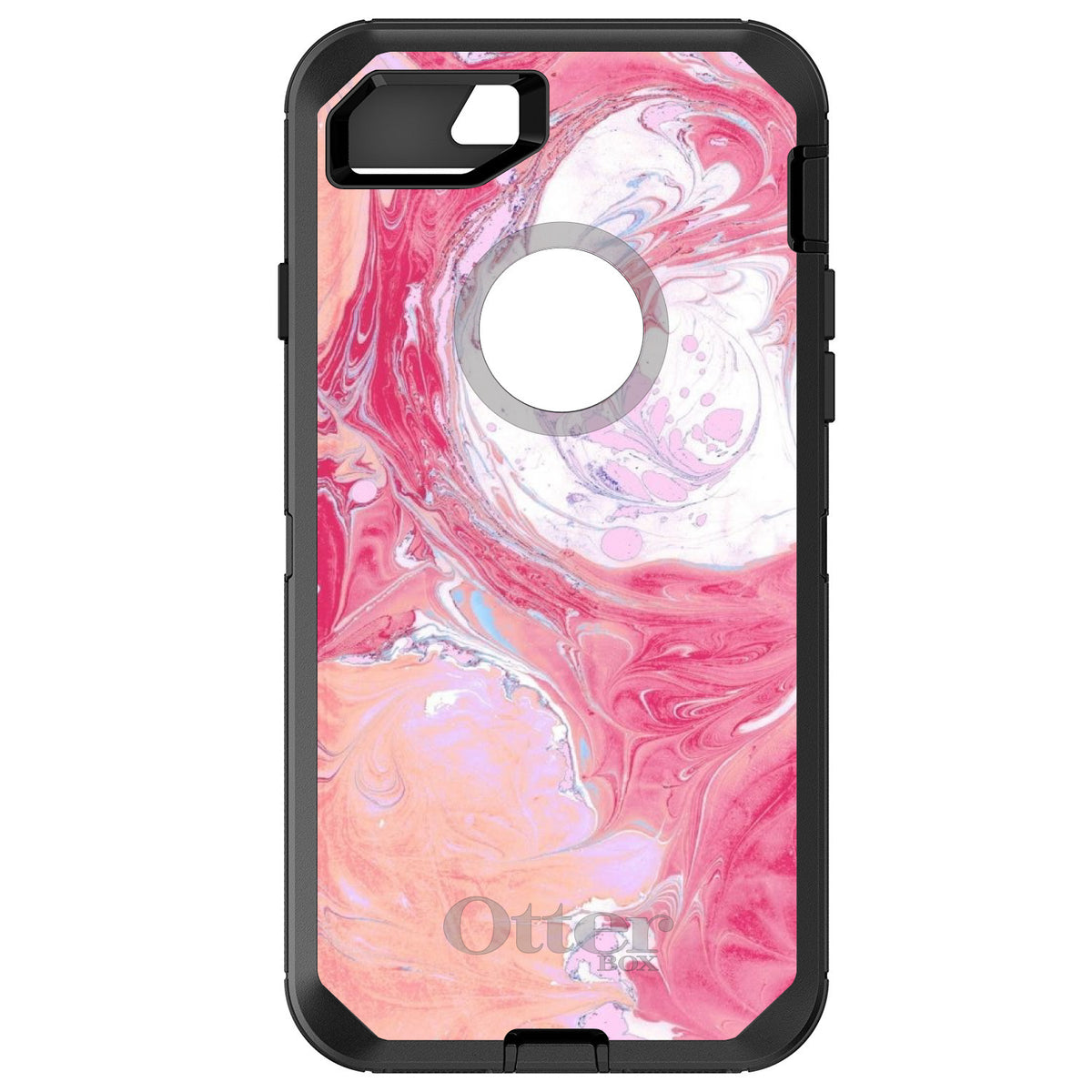 Hot Pink Blue White Marble OtterBox Defender Case for iPhone & Galaxy