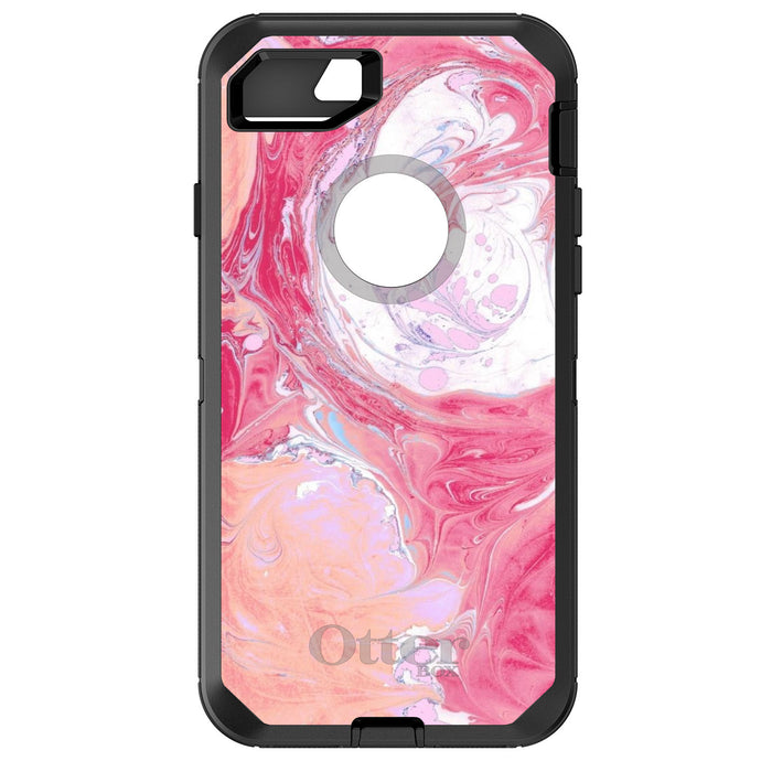 DistinctInk™ OtterBox Defender Series Case for Apple iPhone / Samsung Galaxy / Google Pixel - Hot Pink Blue White Marble