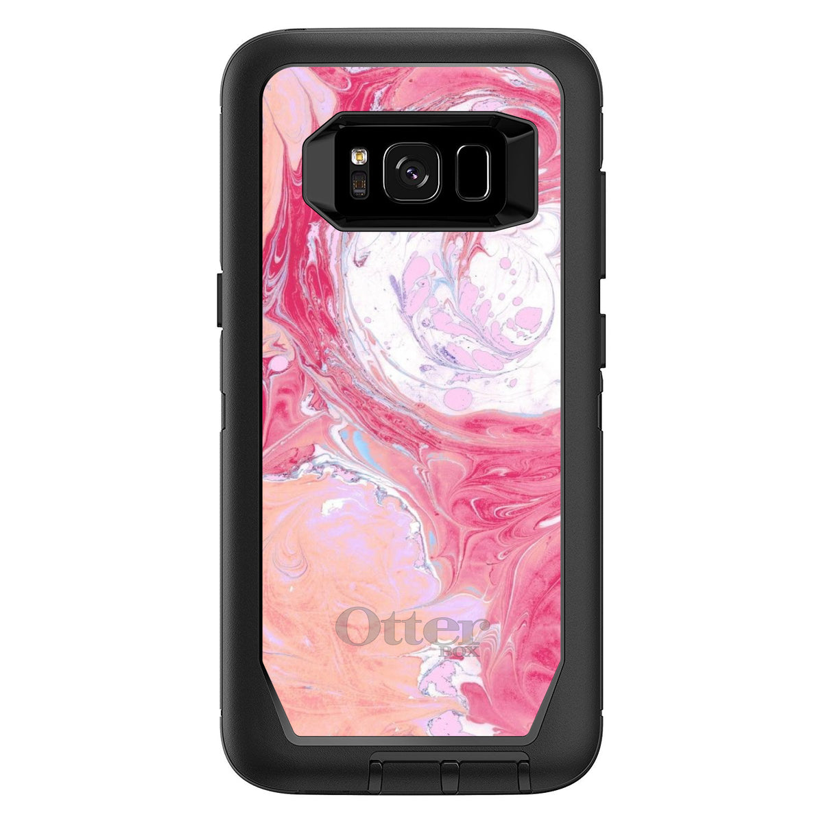 Hot Pink Blue White Marble OtterBox Defender Case for iPhone & Galaxy, view 12