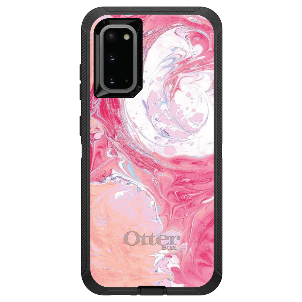 Hot Pink Blue White Marble OtterBox Defender Case for iPhone & Galaxy, view 8